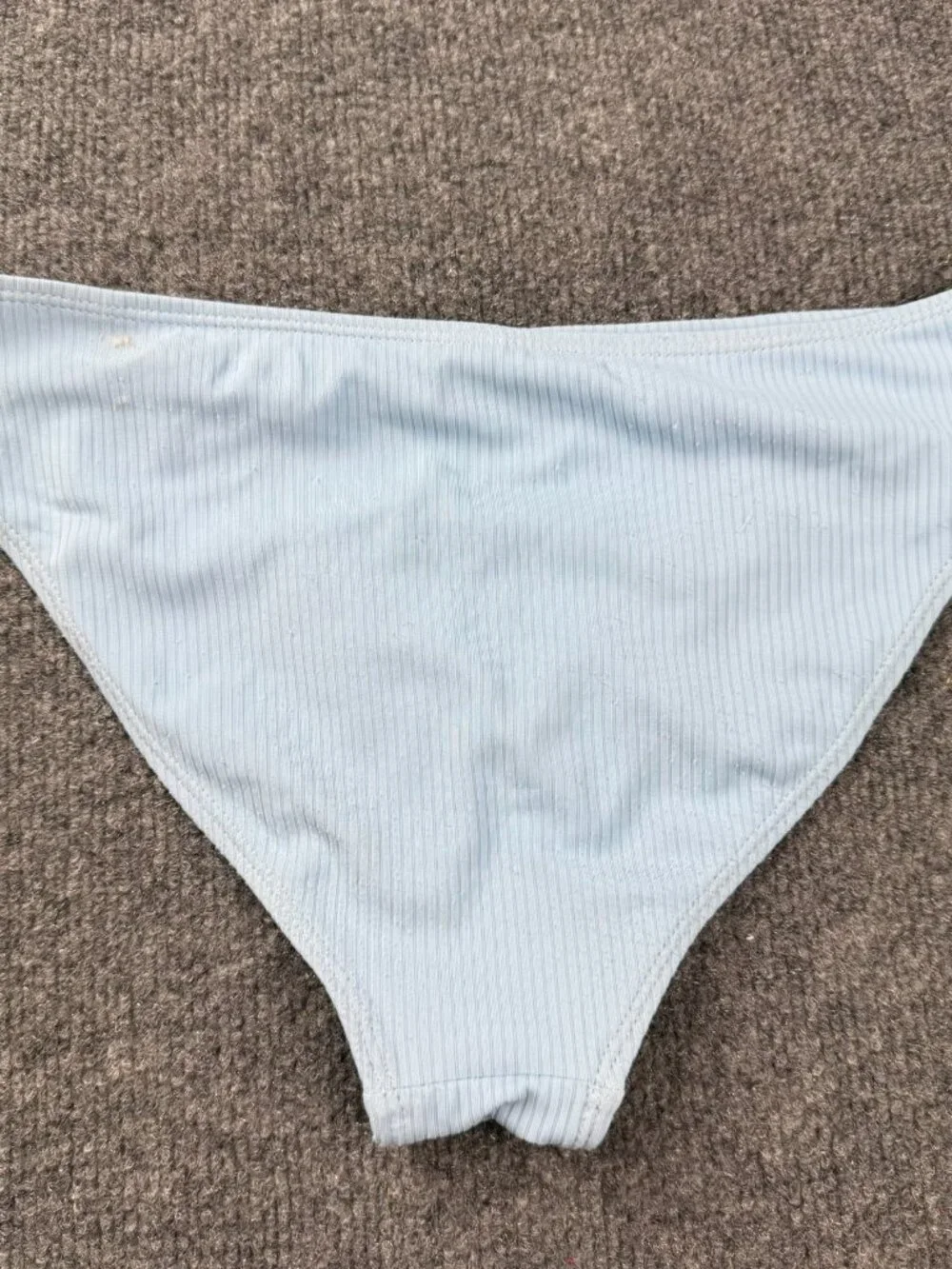 MIENQE Girls Swimsuit Bottom Light Blue Ribbed Size XL 160 Bikini Briefs Stain